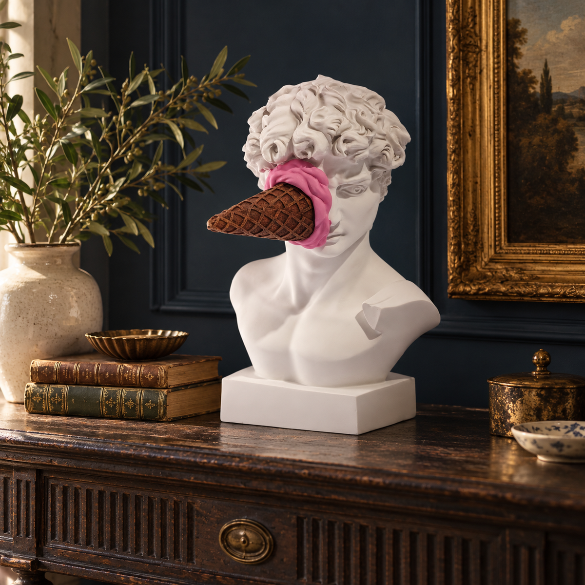 Large David Ice Cream Decorative Bust