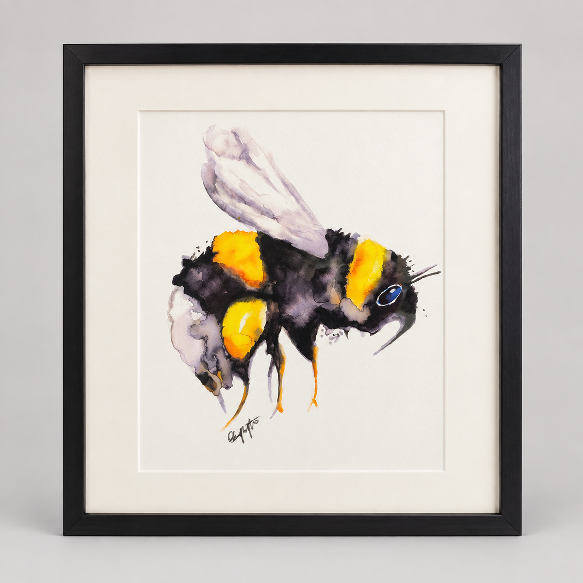 Framed A4 Bee Watercolour Print's