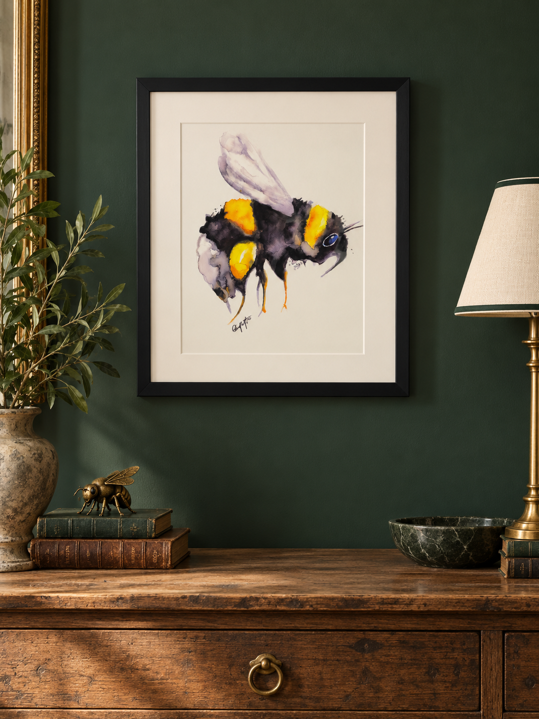 Framed A4 Bee Watercolour Print's