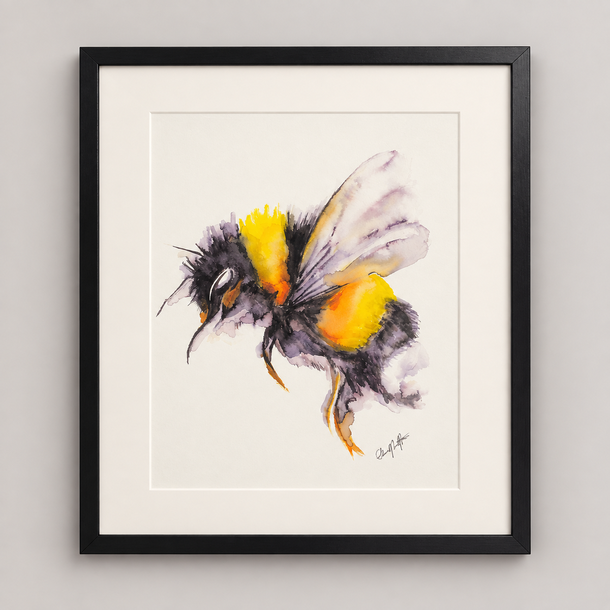 Framed A4 Bee Watercolour Print's