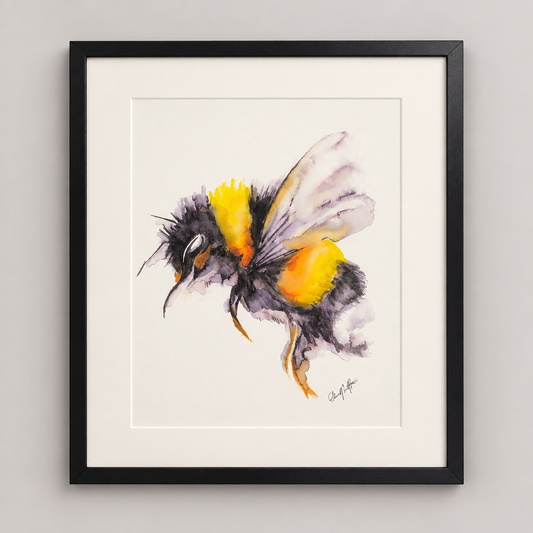 Framed A4 Bee Watercolour Print's