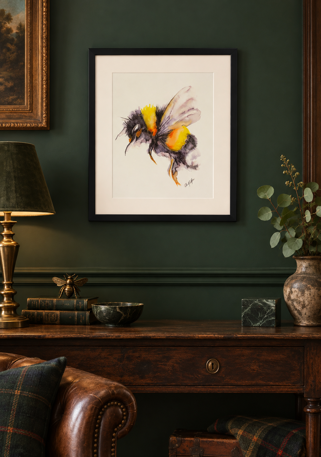 Framed A4 Bee Watercolour Print's