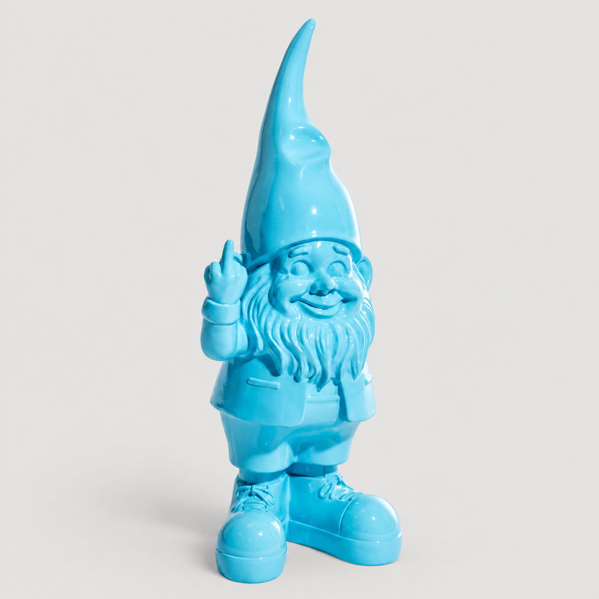 Medium Bright Blue Naughty Gnome Figure