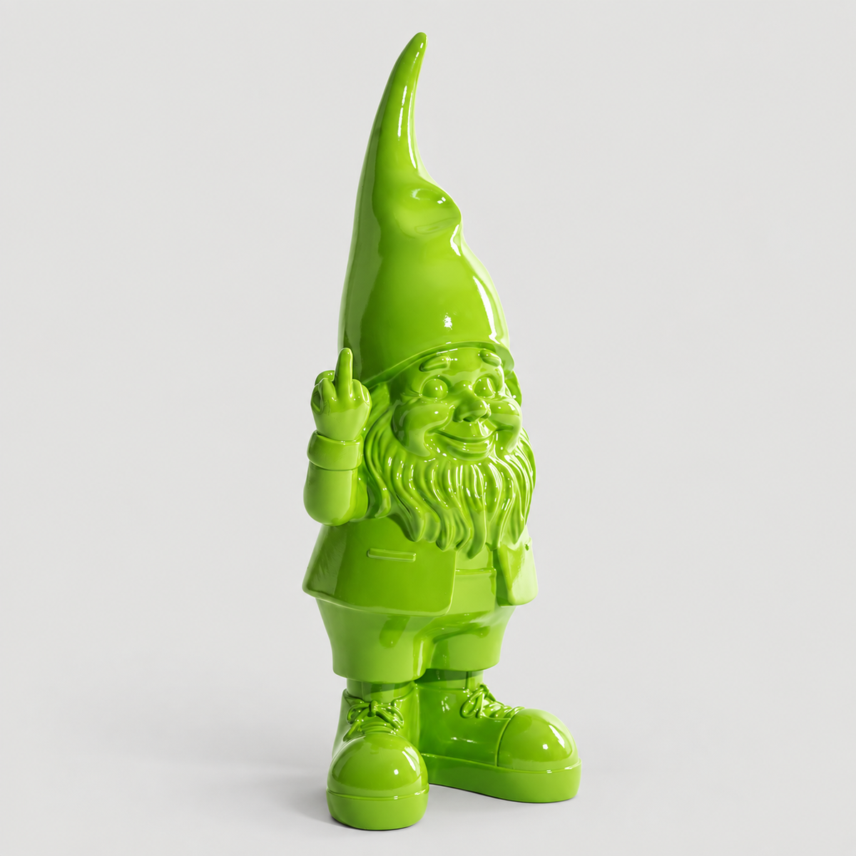 Medium Bright Green Naughty Gnome Figure