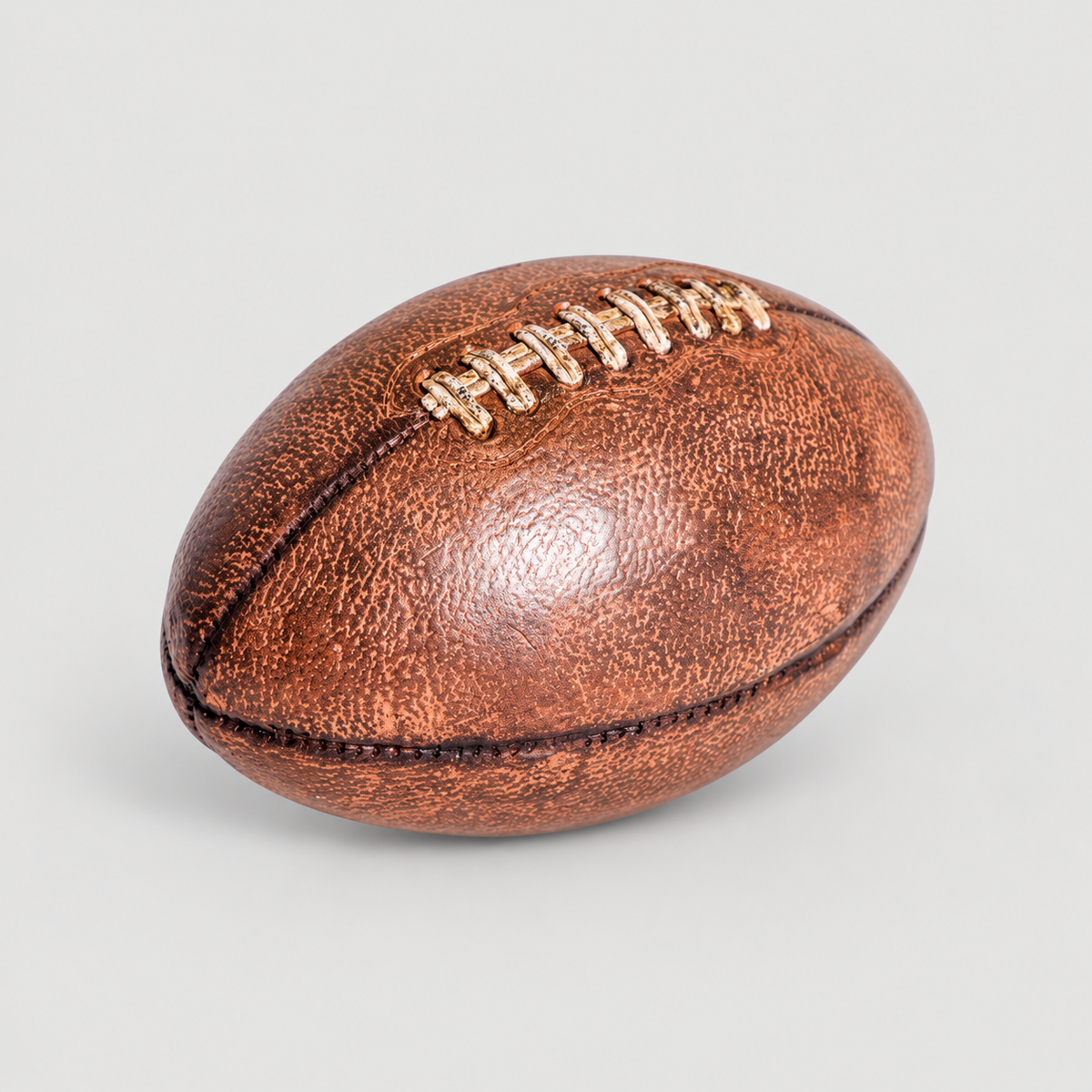 Small Antique Leather-Style Rugby Ball Desk Ornament