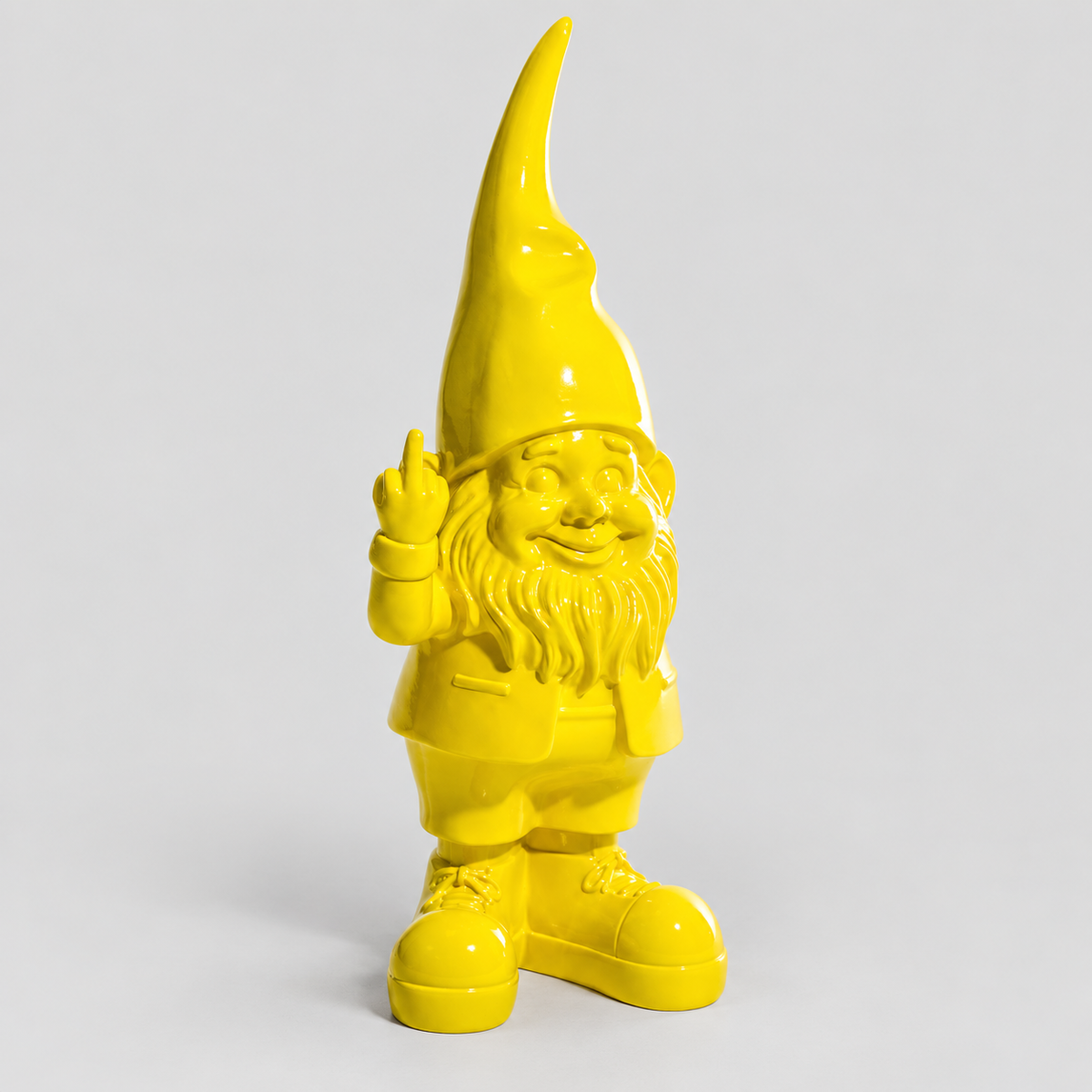 Medium Bright Yellow Naughty Gnome Figure