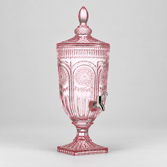 Pink Patterned 3-Litre Glass Drinks Server