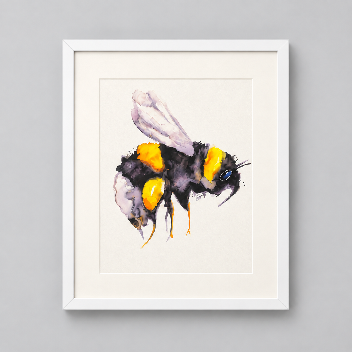 Framed A4 Bee Watercolour Print's